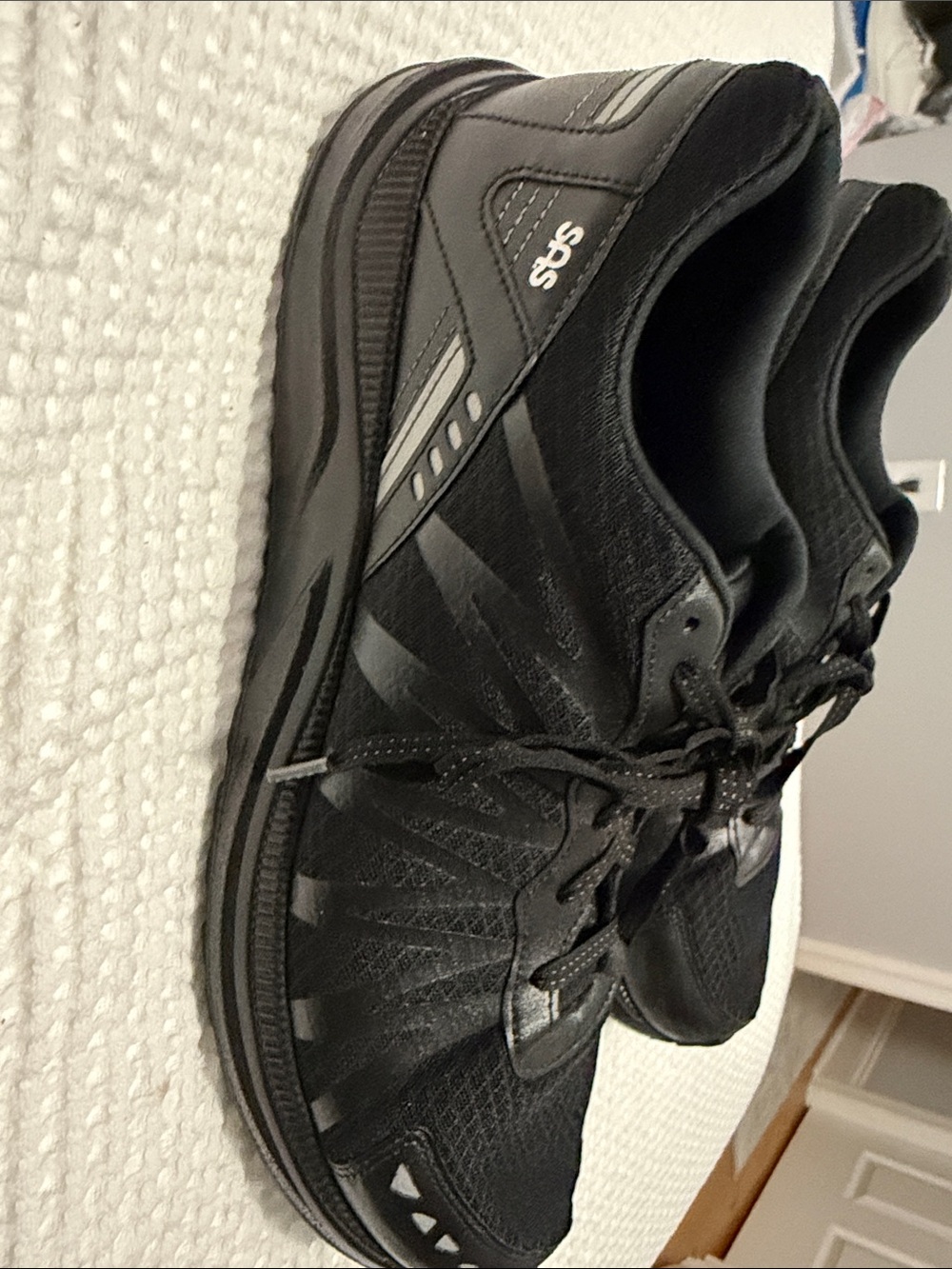 SAS Men's Black Athletic Lace-Up Trainers